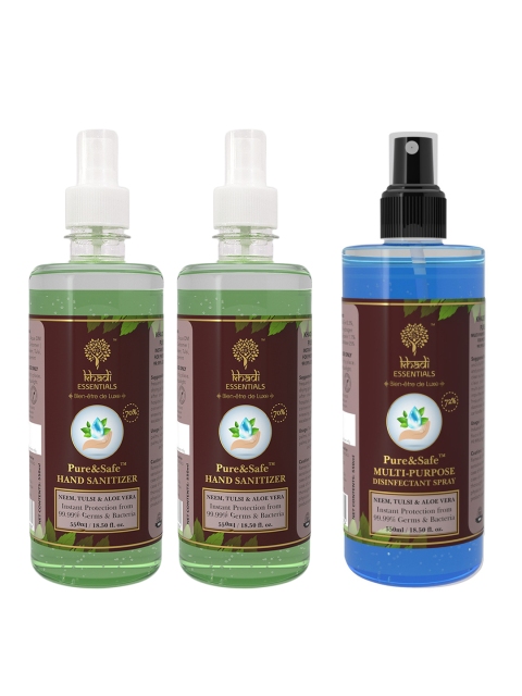 KHADI ESSENTIALS Set of 2 Pc Hand Sanitizing Spray & Multi Purpose Disinfectant Spray, Green
KHADI ESSENTIALS Set of 2 Pc Hand Sanitizing Spray & Multi Purpose Disinfectant Spray, Green