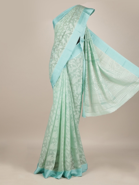 Pothys Blue Woven Design Jute Silk Saree