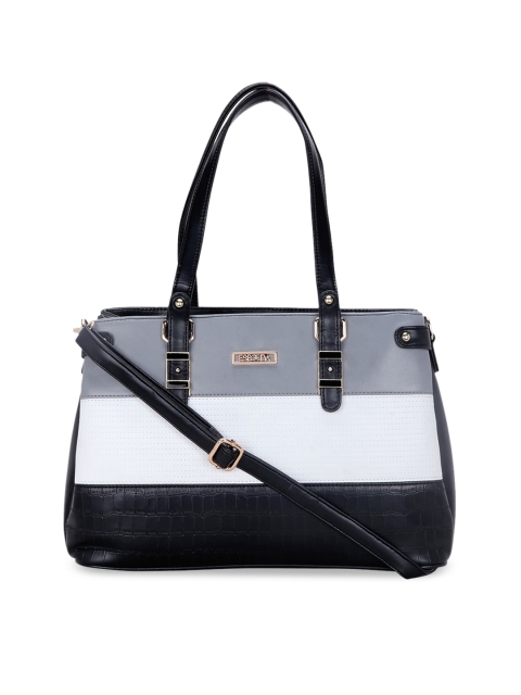 ESBEDA Black & Grey Colourblocked Satchel Bag