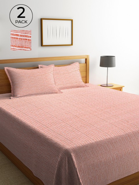 KLOTTHE Pack Of 2 Orange & White Woven Design Double King Bed Covers With 4 Pillow Covers
KLOTTHE Pack Of 2 Orange & White Woven Design Double King Bed Covers With 4 Pillow Covers