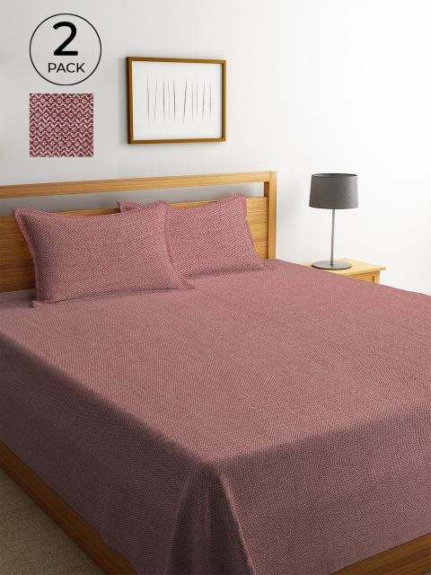 KLOTTHE Set Of 2 Maroon & White Woven Design Double Superking Bed Covers With 4 Pillow Covers
KLOTTHE Set Of 2 Maroon & White Woven Design Double Superking Bed Covers With 4 Pillow Covers