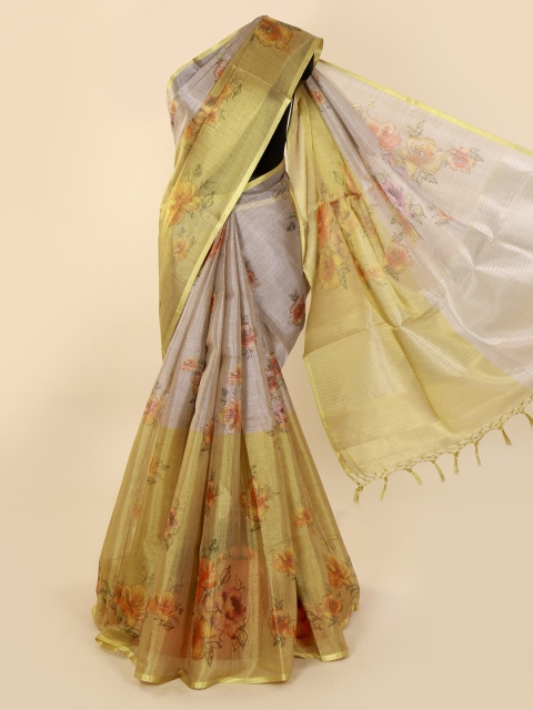 Pothys Beige Woven Design Tissue Saree