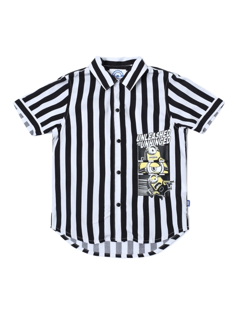 Jack & Jones Boys White & Black Slim Fit Minion Print & Striped Pure Cotton Casual Shirt
Jack & Jones Boys White & Black Slim Fit Minion Print & Striped Pure Cotton Casual Shirt