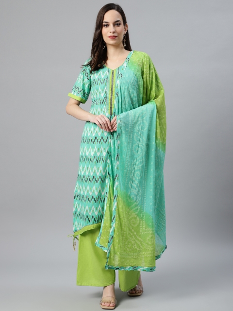 Chhabra 555 Women Green & White Printed Made to Measure Kurta with Palazzos & Dupatta
Chhabra 555 Women Green & White Printed Made to Measure Kurta with Palazzos & Dupatta