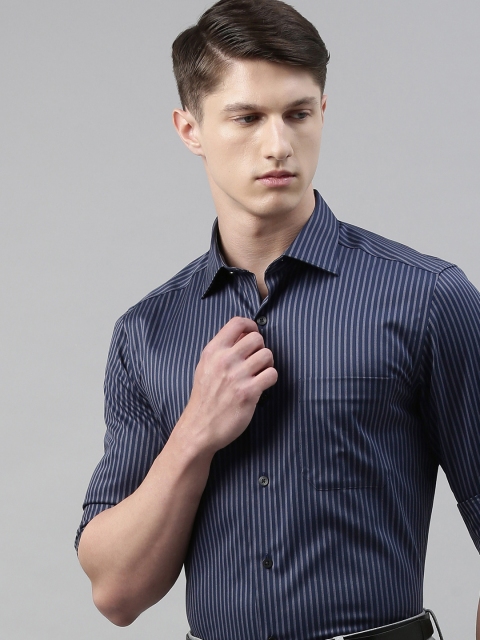 Louis Philippe Permapress Men Navy Blue Regular Fit Striped Pure Cotton Formal Shirt
Louis Philippe Permapress Men Navy Blue Regular Fit Striped Pure Cotton Formal Shirt
