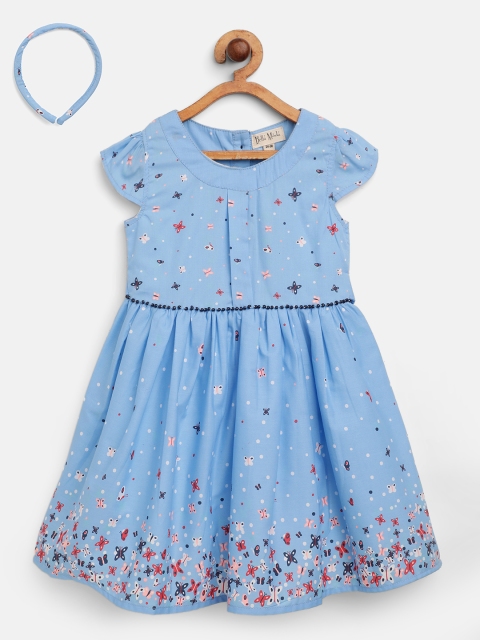 Bella Moda Girls Blue & White Butterflies Print Fit and Flare Dress with Briefs & Hairband
Bella Moda Girls Blue & White Butterflies Print Fit and Flare Dress with Briefs & Hairband