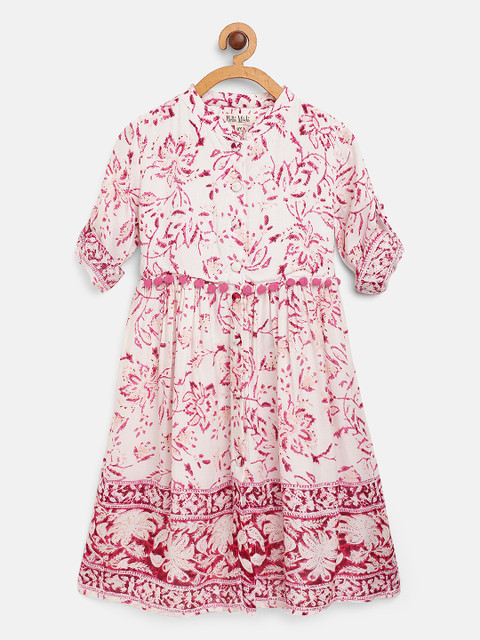 Bella Moda Girls White & Pink Floral Printed A-Line Dress
Bella Moda Girls White & Pink Floral Printed A-Line Dress