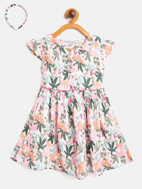 Bella Moda Girls White & Green Tropical Print Fit and Flare Dress with Briefs & Hairband
Bella Moda Girls White & Green Tropical Print Fit and Flare Dress with Briefs & Hairband