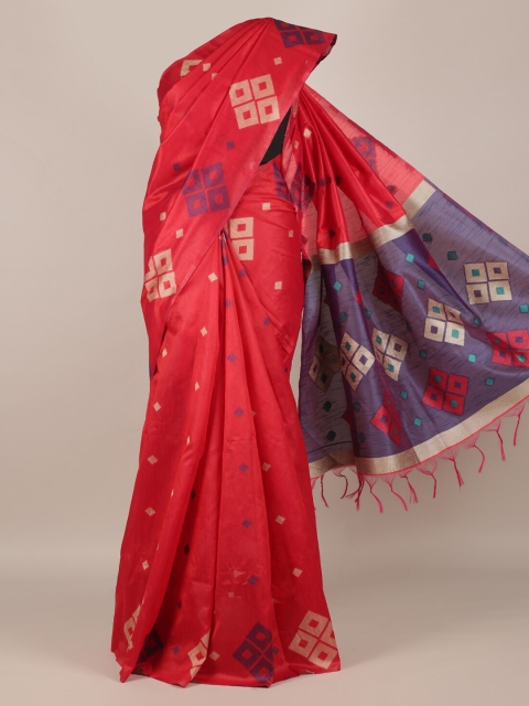 Pothys Pink Woven Design Jute Silk Saree