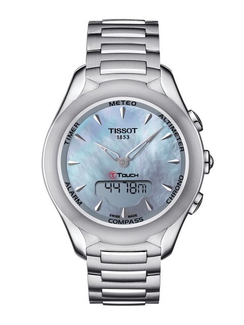 TISSOT Women Off-White Mother Of Pearl Analogue and Digital Solar Watch T0752201110100
TISSOT Women Off-White Mother Of Pearl Analogue and Digital Solar Watch T0752201110100