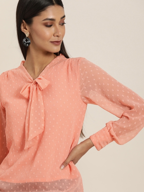 Moda Rapido Pink Solid Puff Sleeves Top