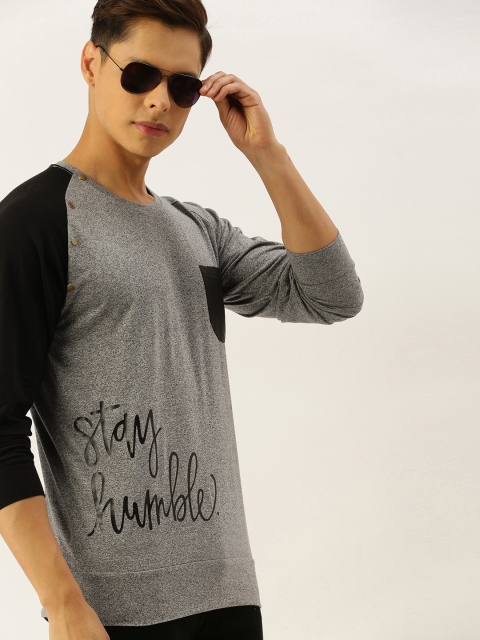 Campus Sutra Men Grey & Black Typography Print Pure Cotton Bio-Wash Round Neck T-shirt
Campus Sutra Men Grey & Black Typography Print Pure Cotton Bio-Wash Round Neck T-shirt
