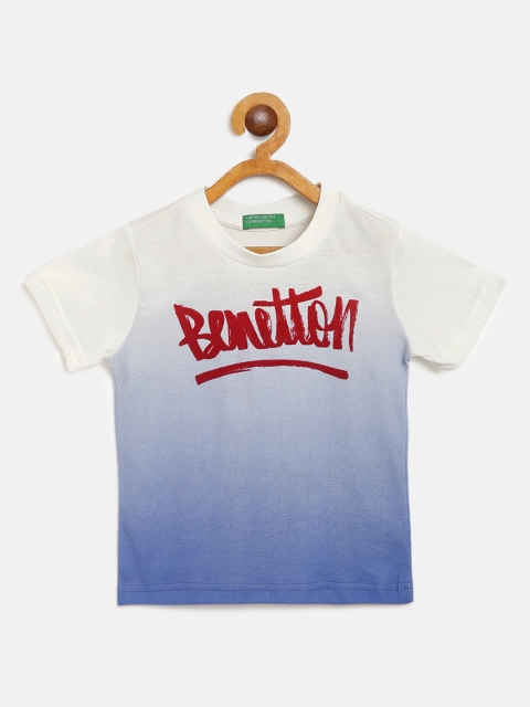 United Colors of Benetton Boys Blue & White Cotton Brand Logo Print Ombre Effect T-shirt
United Colors of Benetton Boys Blue & White Cotton Brand Logo Print Ombre Effect T-shirt