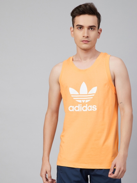 ADIDAS Originals Men Orange & White Brand Logo Print Pure Cotton Trefoil Tank T-shirt
ADIDAS Originals Men Orange & White Brand Logo Print Pure Cotton Trefoil Tank T-shirt
