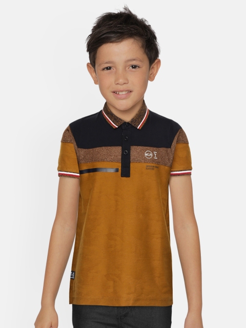Monte Carlo Boys Mustard Brown & Navy Blue Camouflage Patterned & Colourblocked T-shirt
Monte Carlo Boys Mustard Brown & Navy Blue Camouflage Patterned & Colourblocked T-shirt