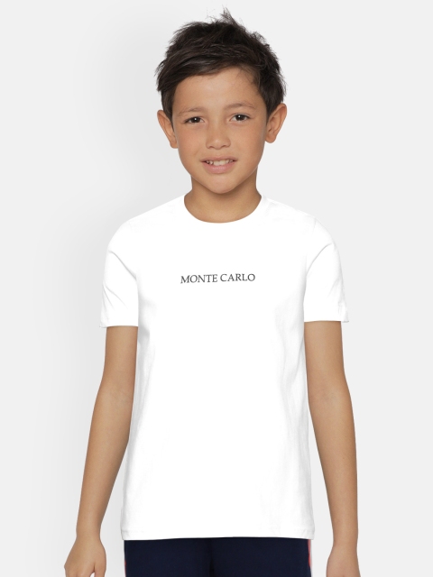 Monte Carlo Boys White Pure Cotton Solid Round Neck T-shirt with Brand Logo Printed Detail
Monte Carlo Boys White Pure Cotton Solid Round Neck T-shirt with Brand Logo Printed Detail