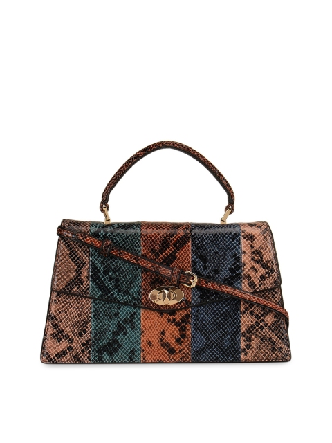 Da Milano Brown & Blue Printed Sling Bag