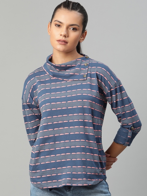 The Roadster Lifestyle Co Women Blue Pink Pure Cotton Printed Turtle Neck Pure Cotton T-shirt
The Roadster Lifestyle Co Women Blue Pink Pure Cotton Printed Turtle Neck Pure Cotton T-shirt