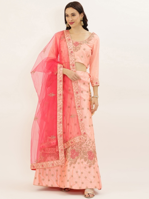 LADUSAA Peach-Colourede Embroidered Semi-Stitched Lehenga & Unstitched Blouse with Dupatta
LADUSAA Peach-Colourede Embroidered Semi-Stitched Lehenga & Unstitched Blouse with Dupatta