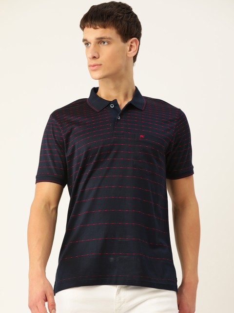 Monte Carlo Men Navy Blue & Red Double Mercerised Cotton Striped Polo Collar T-shirt
Monte Carlo Men Navy Blue & Red Double Mercerised Cotton Striped Polo Collar T-shirt