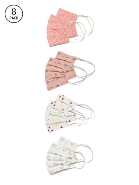 Bellofox Unisex Pack of 8 Printed 3Ply Reusable Protective Outdoor Face Masks, Peach
Bellofox Unisex Pack of 8 Printed 3Ply Reusable Protective Outdoor Face Masks, Peach