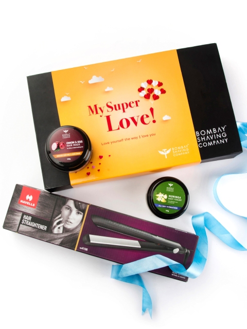 Bombay Shaving Company Women Valentine's Hair Styling Gift Kit with Havells Straightener, Black
Bombay Shaving Company Women Valentine's Hair Styling Gift Kit with Havells Straightener, Black