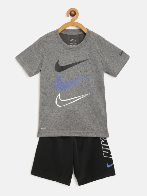 Nike Boys Charcoal Grey & Black DF Dropsets Brand Logo Print Dri-FIT T-shirt with Shorts
Nike Boys Charcoal Grey & Black DF Dropsets Brand Logo Print Dri-FIT T-shirt with Shorts