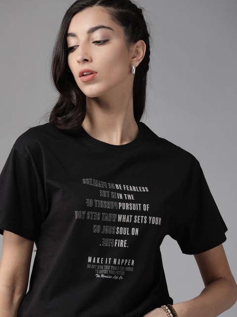 The Roadster Lifestyle Co Women Black Printed Boxy Fit Round Neck Pure Cotton T-shirt
The Roadster Lifestyle Co Women Black Printed Boxy Fit Round Neck Pure Cotton T-shirt