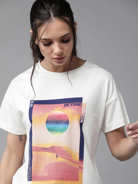 The Roadster Lifestyle Co Women White & Pink Printed Drop-Shoulder Sleeves Pure Cotton T-shirt
The Roadster Lifestyle Co Women White & Pink Printed Drop-Shoulder Sleeves Pure Cotton T-shirt