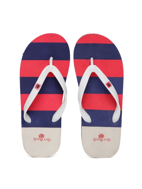 Woodland ProPlanet Men Grey Striped Flip-Flops