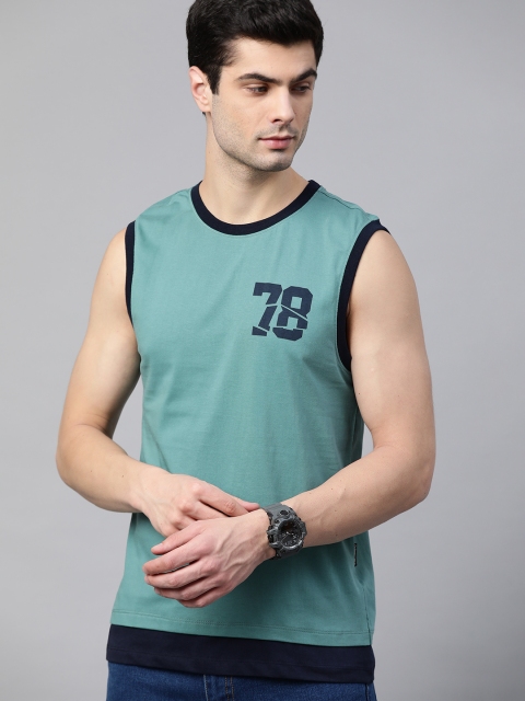 The Roadster Lifestyle Co Men Sea Green & Navy Blue Pure Cotton Typography Printed T-shirt
The Roadster Lifestyle Co Men Sea Green & Navy Blue Pure Cotton Typography Printed T-shirt