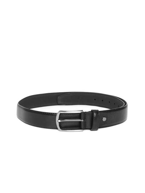 Park Avenue Men Black Leather Textured Belt