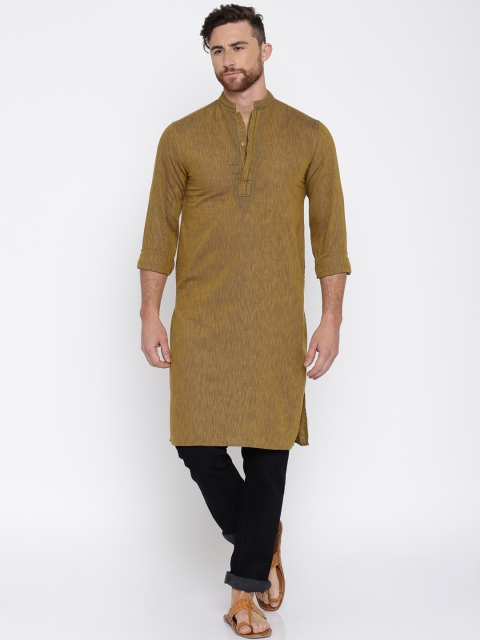 Freehand Mustard Yellow Slim Fit Kurta