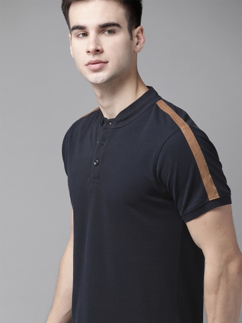 The Roadster Lifestyle Co Men Navy Blue Pure Cotton Solid Stand Collar Pure Cotton T-shirt
The Roadster Lifestyle Co Men Navy Blue Pure Cotton Solid Stand Collar Pure Cotton T-shirt
