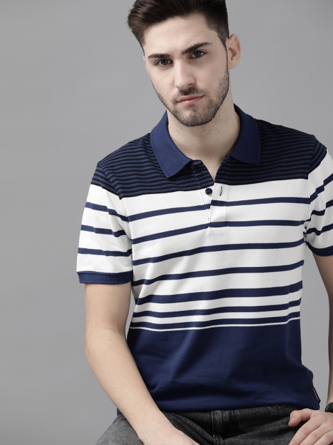 The Roadster Lifestyle Co Men Navy Blue & White Striped Cotton Polo Collar T-shirt
The Roadster Lifestyle Co Men Navy Blue & White Striped Cotton Polo Collar T-shirt