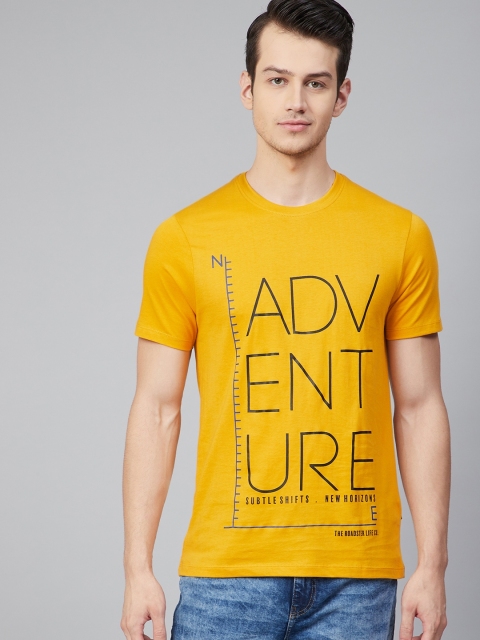 The Roadster Lifestyle Co Men Mustard Yellow Black Printed Round Neck Pure Cotton T-shirt
The Roadster Lifestyle Co Men Mustard Yellow Black Printed Round Neck Pure Cotton T-shirt