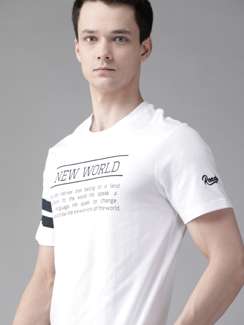 The Roadster Lifestyle Co Men White & Navy Blue Pure Cotton Printed Round Neck T-shirt
The Roadster Lifestyle Co Men White & Navy Blue Pure Cotton Printed Round Neck T-shirt