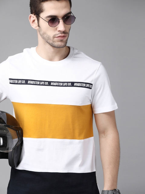 The Roadster Lifestyle Co Men White Mustard Yellow Pure Cotton Colourblocked Round Neck Pure Cotton T-shirt
The Roadster Lifestyle Co Men White Mustard Yellow Pure Cotton Colourblocked Round Neck Pure Cotton T-shirt