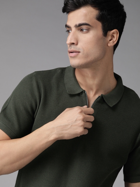 The Roadster Lifestyle Co Men Olive Green Self Design Pure Cotton Polo Collar Pure Cotton T-shirt
The Roadster Lifestyle Co Men Olive Green Self Design Pure Cotton Polo Collar Pure Cotton T-shirt