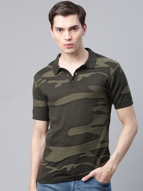 The Roadster Lifestyle Co Men Olive Brown Cotton Camouflage Printed Polo Collar Pure Cotton T-shirt
The Roadster Lifestyle Co Men Olive Brown Cotton Camouflage Printed Polo Collar Pure Cotton T-shirt