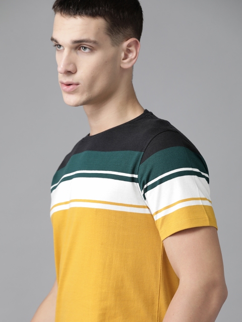 The Roadster Lifestyle Co Men Mustard Yellow Black Pure Cotton Striped Round Neck Pure Cotton T-shirt
The Roadster Lifestyle Co Men Mustard Yellow Black Pure Cotton Striped Round Neck Pure Cotton T-shirt