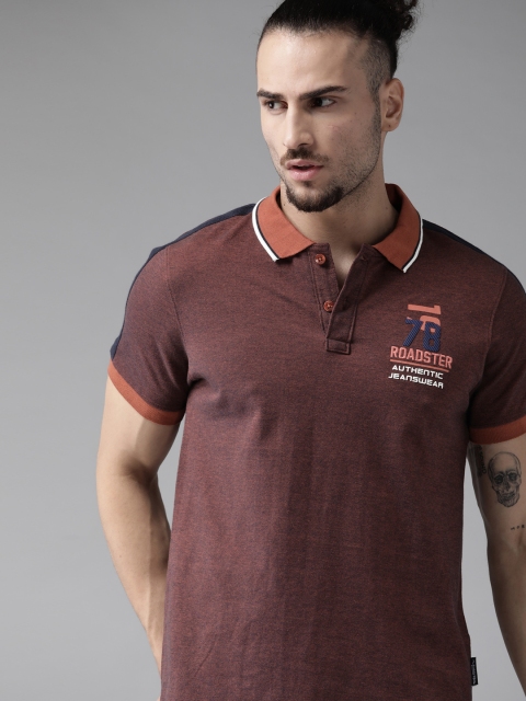 The Roadster Lifestyle Co Men Burgundy Solid Pure Cotton Polo Collar Pure Cotton T-shirt
The Roadster Lifestyle Co Men Burgundy Solid Pure Cotton Polo Collar Pure Cotton T-shirt