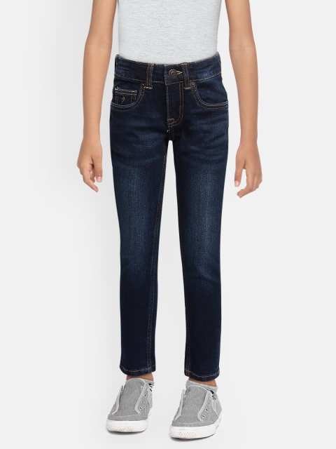 Indian Terrain Boys Navy Blue Regular Fit Mid-Rise Clean Look Stretchable Jeans
