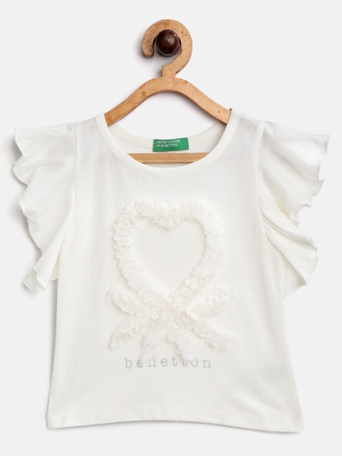 United Colors of Benetton Girls Off-White Cotton Brand Logo Applique Flutter Sleeves Top
United Colors of Benetton Girls Off-White Cotton Brand Logo Applique Flutter Sleeves Top
