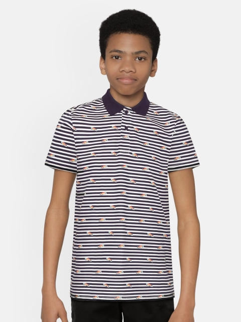 United Colors of Benetton Boys Navy Blue White Striped Pure Cotton Polo Collar Pure Cotton T-shirt
United Colors of Benetton Boys Navy Blue White Striped Pure Cotton Polo Collar Pure Cotton T-shirt