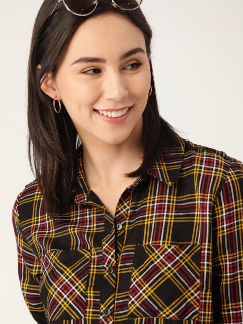 DressBerry Women Black & Mustard Yellow Regular Fit Checked Casual Sustainable ECOVERO Shirt
DressBerry Women Black & Mustard Yellow Regular Fit Checked Casual Sustainable ECOVERO Shirt