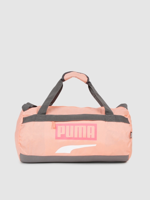 Puma Unisex Peach-Coloured Plus II Brand Logo Duffel Sports Bag