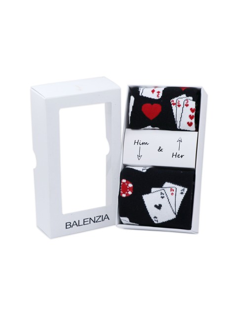 Balenzia Special Edition Pack Of 2 Black & White Poker Theme Him & Her Ankle Socks Boxset
Balenzia Special Edition Pack Of 2 Black & White Poker Theme Him & Her Ankle Socks Boxset
