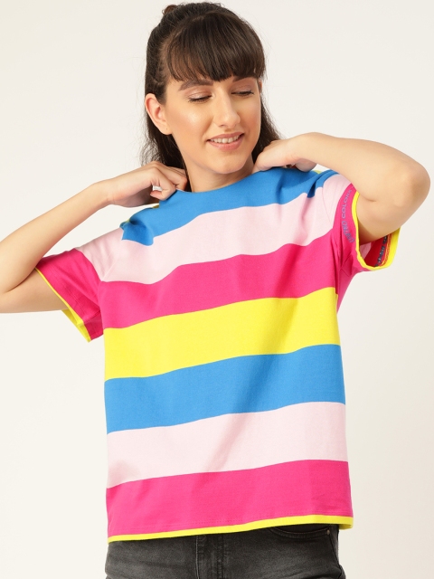 United Colors of Benetton Women Multicoloured Striped Pure Cotton Round Neck T-shirt, Multi
United Colors of Benetton Women Multicoloured Striped Pure Cotton Round Neck T-shirt, Multi