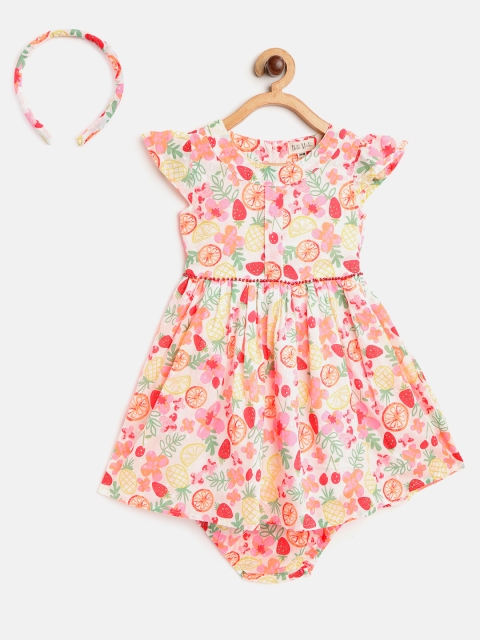 Bella Moda Girls White & Pink Floral Dobby Weave Fit & Flare Dress with Breifs & Hair Band
Bella Moda Girls White & Pink Floral Dobby Weave Fit & Flare Dress with Breifs & Hair Band